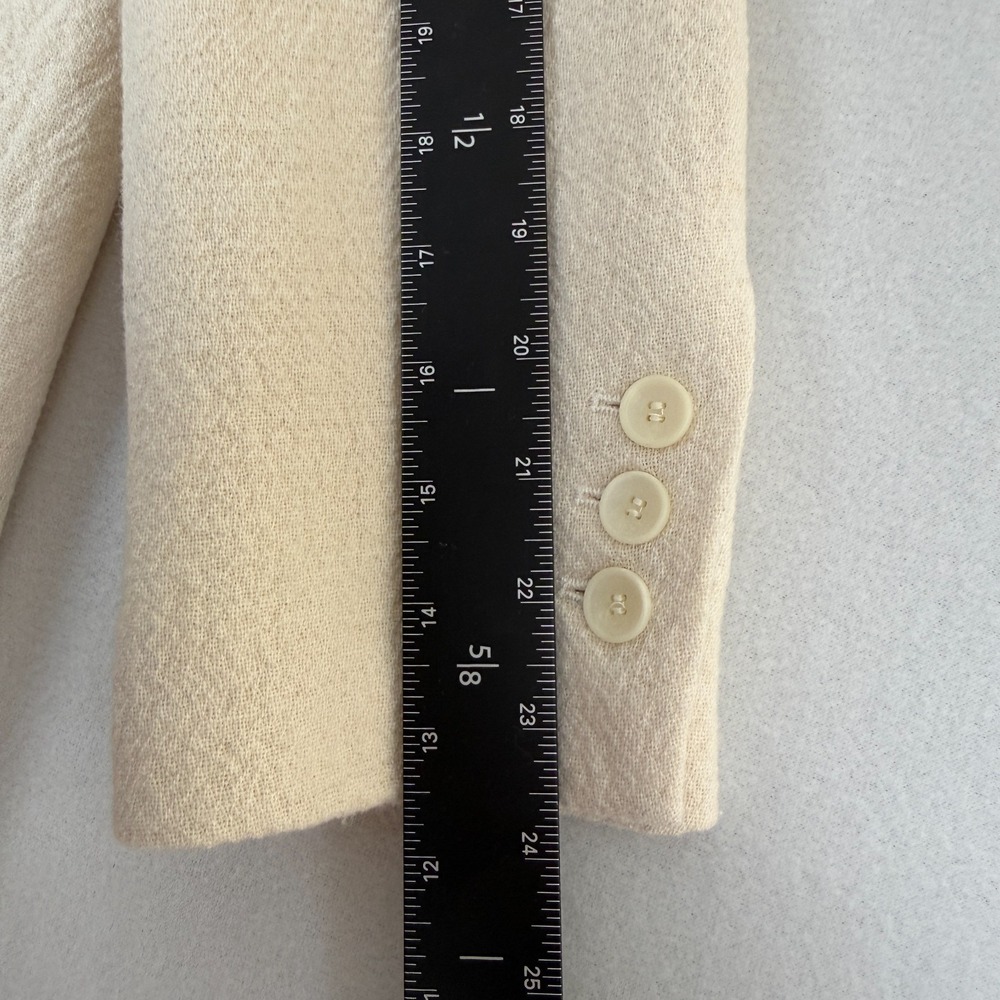 Zara Minimalist Wool Blend Coat ZW Collection 2 Button Ecru Cream Women's S NWT - Picture 16 of 16